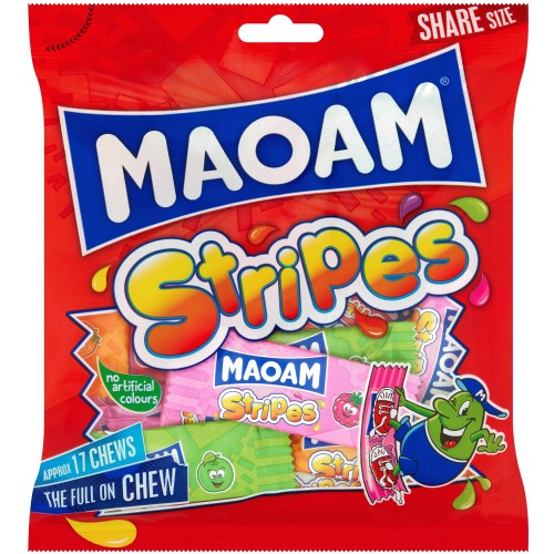 Haribo Maoam Stripes Chewy Sweets Sharing Bag 140g (140g)