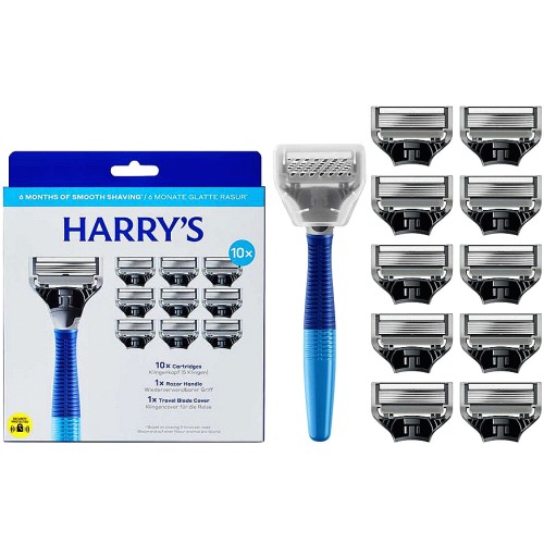 Harry's Razor and 10 Blades Indigo Set (10)