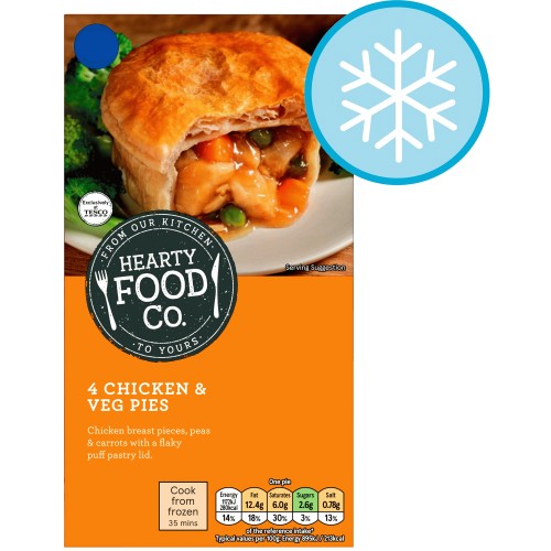 Hearty Food Co. 4 Chicken & Veg Pies (568g)
