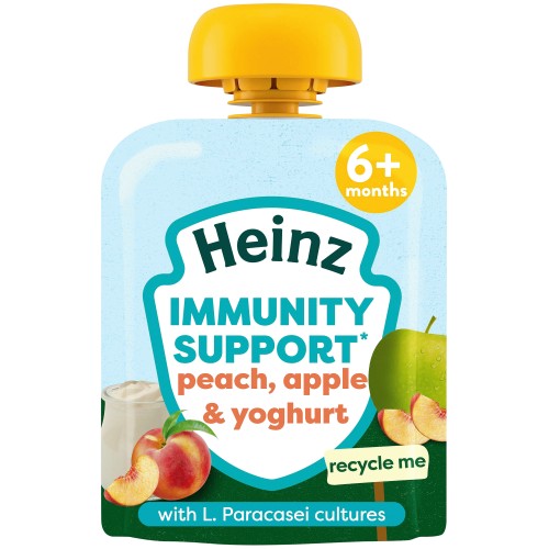 Heinz Baby Food Peach Apple & Yoghurt Immunity Support Pouch 6+ Months (85g)