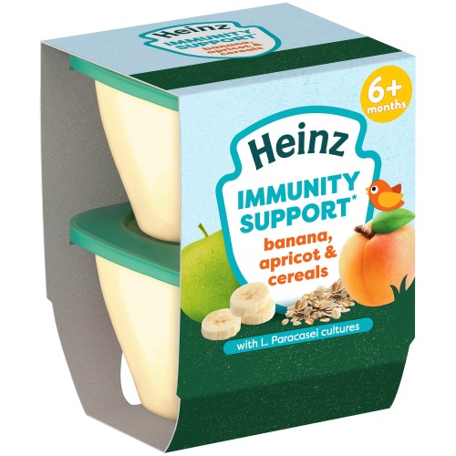 Heinz Banana Apricot & Cereals Immunity Support Baby Food Pots 6+ Months (2 x 100g)