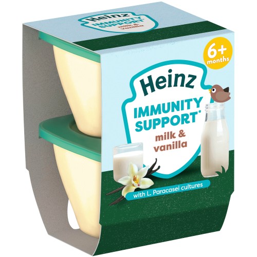 Heinz Milk & Vanilla Immunity Support Baby Food Pots 6+ Months (2 x 100g)