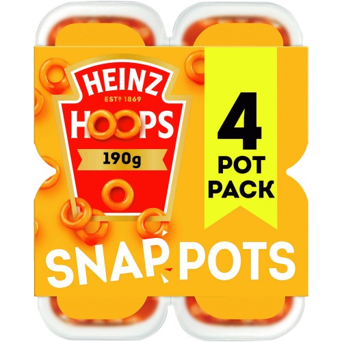 Heinz Spaghetti Hoops Snap Pots (4 x 190g)