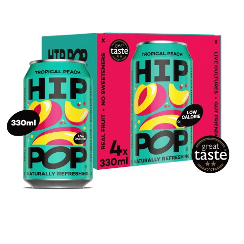 Hip Pop Tropical Peach Soda (4 x 330ml)