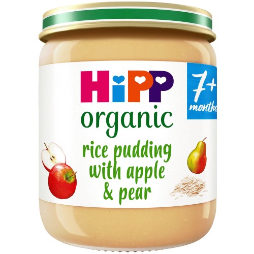 HiPP Organic Rice Pudding with Apple & Pear Baby Food Jar 7+ Months (160g)