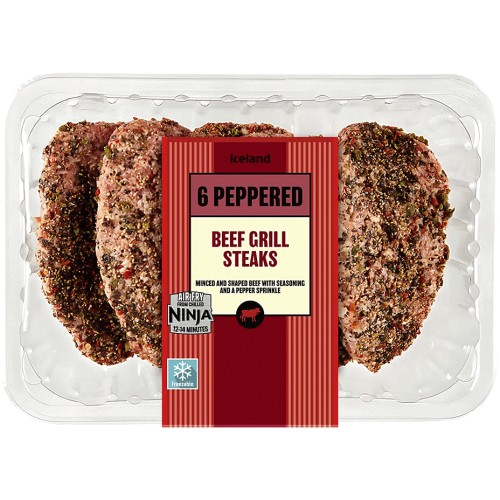Iceland 6 Peppered British Beef Grill Steaks