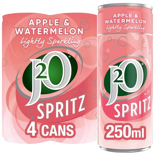 J2O Spritz Sparkling Apple & Watermelon 4 Cans (4 x 250ml)