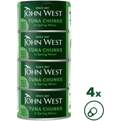 John West Tuna Chunks in Spring Water (102g drained) (4 x 125g)