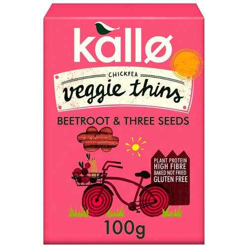 Kallo Veggie Thins Beetroot & Three Seed (100g)