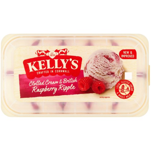 Kelly's Cornish Clotted Cream & British Raspberry Ripple Ice Cream (950ml)