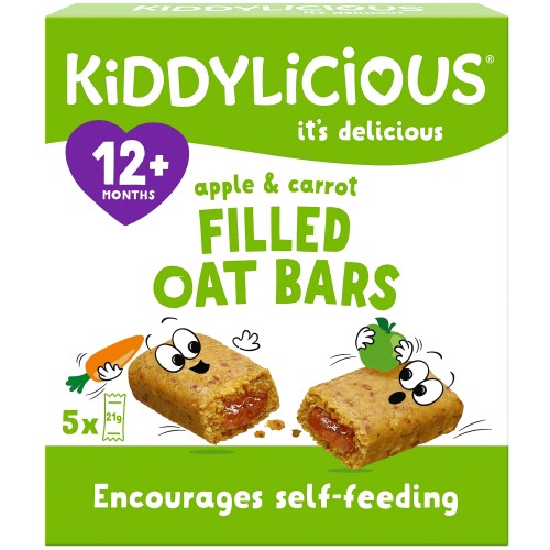 Kiddylicious Apple & Carrot Filled Oat Bars 12+ Months (5 x 21g)