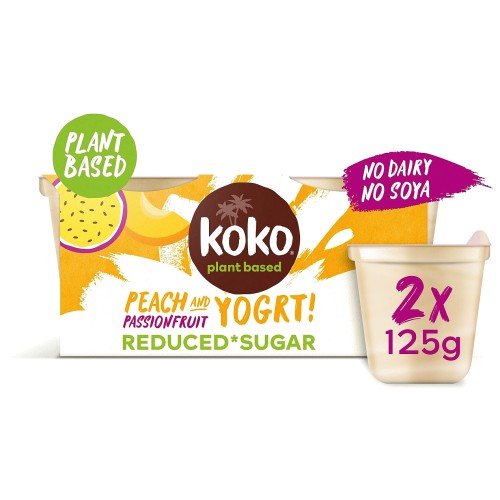 Koko Dairy Free Peach & Passionfruit Yogurts (2 x 125g, 250g)