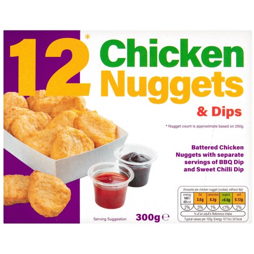 Lakeside 12 Chicken Nuggets With BBQ & Sweet Chilli Dips