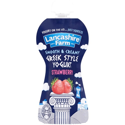 Lancashire Farm Greek Style Strawberry Yogurt Pouch (125g)