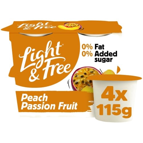 Light & Free Peach Passion Fruit Yogurt (4 x 115g)