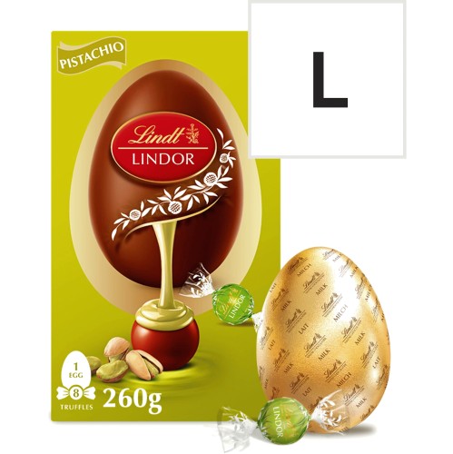 Lindt Lindor Extra Large Pistachio Milk Chocolate Easter Egg (260g)