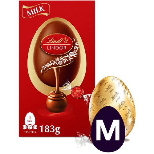 Lindt LINDOR Milk Chocolate Easter Egg with Milk Mini Eggs (183g)