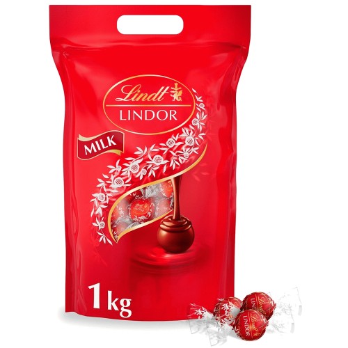 Lindt LINDOR Milk Chocolate Truffles Bag (1kg)