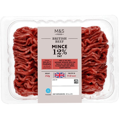 M&S Select Farms Beef Mince 12% Fat (750g)