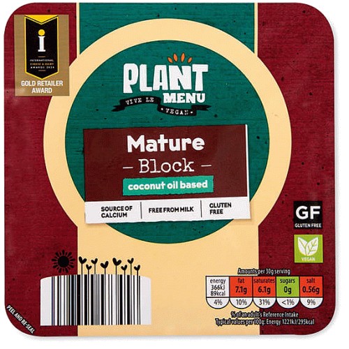 Mature Coconut Oil Based Vegan Cheese Block