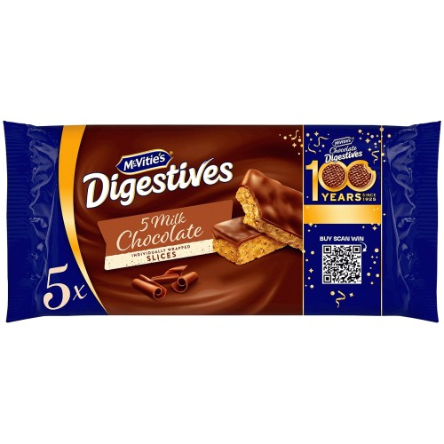 McVitie's Chocolate Digestive Slices with Milk Chocolate (5 x 114.1g)