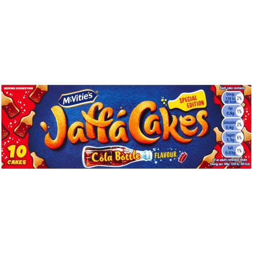 McVitie's Jaffa Cakes Original Chocolate Biscuits Cola Flavour 10 Cakes (110g)