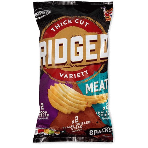 Meaty Ridged Crisps (6)