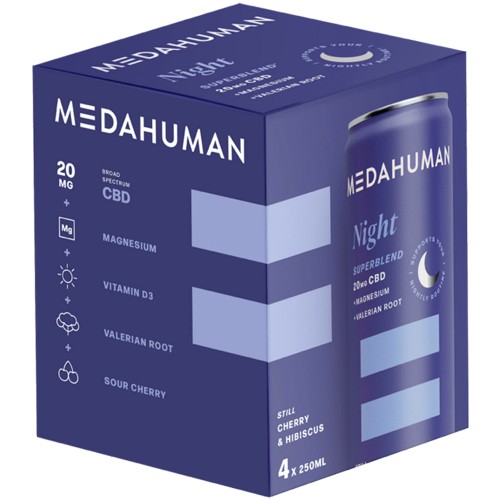 Medahuman Night CBD Drink Cherry & Hibiscus (4 x 250ml)