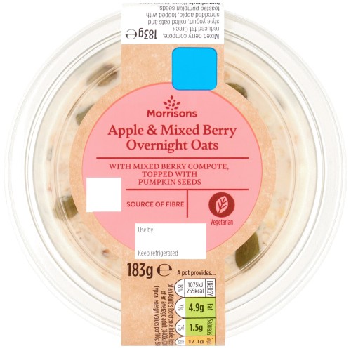 Morrisons Apple & Mixed Berry Overnight Oats