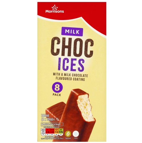 Morrisons Milk Choc Ices (8 x 70ml, 560ml)