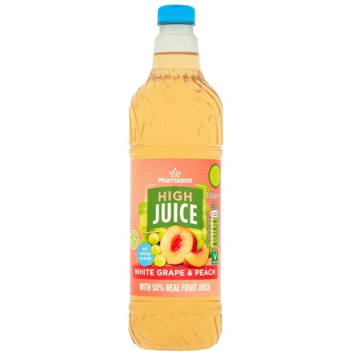Morrisons No Added Sugar High Juice White Grape & Peach 1 L
