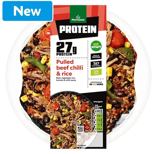 Morrisons Protein Pulled Beef & Rice (380g)