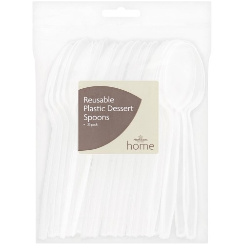 Morrisons Reusable Plastic Dessert Spoon (25)