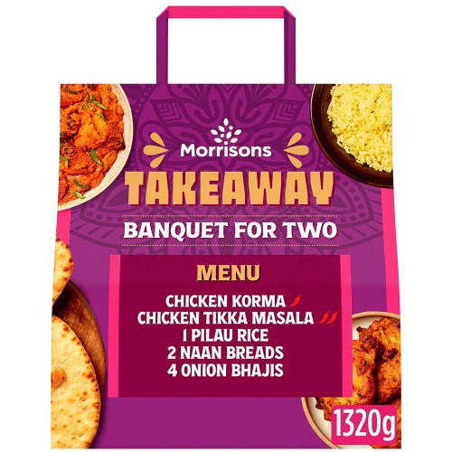 Morrisons Takeaway Banquet For Two- Chicken Korma & Chicken Tikka Masala