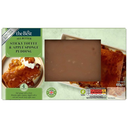 Morrisons The Best All Butter Sticky Toffee & Apple Sponge Pudding (400g)