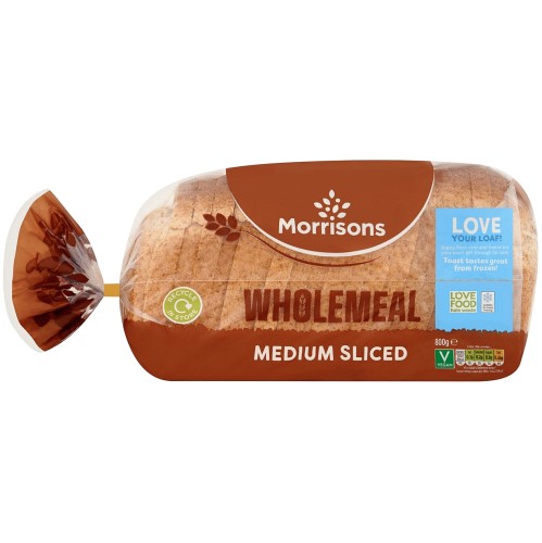 Morrisons Wholemeal Medium Sliced Bread