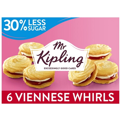 Mr Kipling 30% Less Sugar Viennese Whirls Cakes (6)