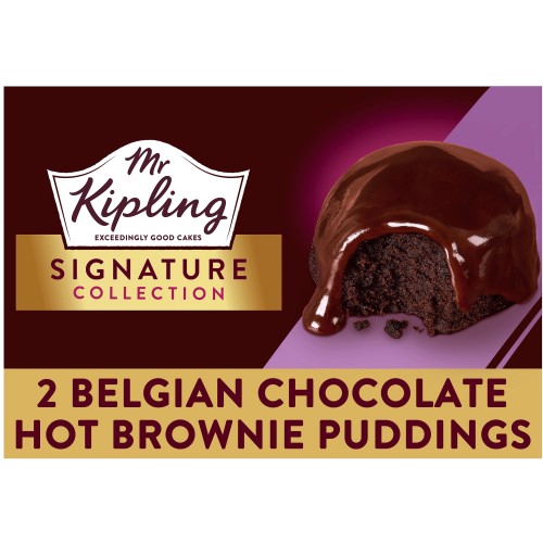Mr Kipling Signature Belgian Chocolate Brownie Puddings Dessert Cake (2 x 105g)