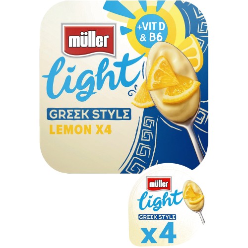 Muller Light Greek Style Luscious Lemon Yogurt (4 x 115g)
