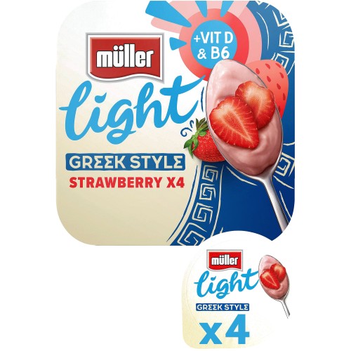 Muller Light Greek Style Sublime Strawberry Yogurt (4 x 115g)