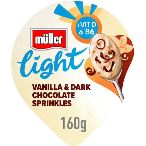 Muller Light Vanilla & Dark Chocolate Fat Free Yogurt (160g)