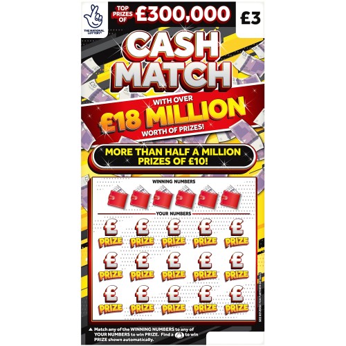 National Lottery Cash Match Scratch Card