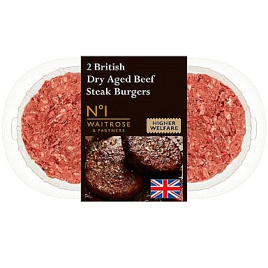 No.1 Dry Aged Britsh Beef 2 Steak Burgers (340g)
