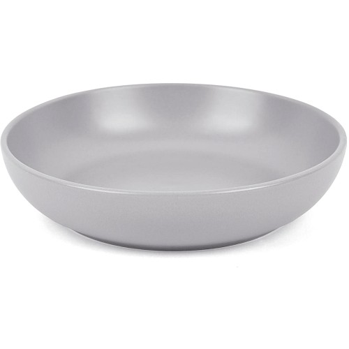 Nutmeg Home Grey Coupe Stoneware Pasta Bowl