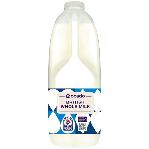 Ocado British Whole Milk (4pts, 2.272l)