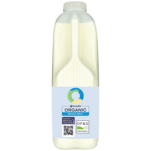 Ocado Organic British Whole Milk (2pts, 1.136l)