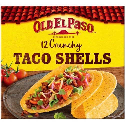 Old El Paso Mexican 12 Crunchy Taco Shells (12 x 156g)