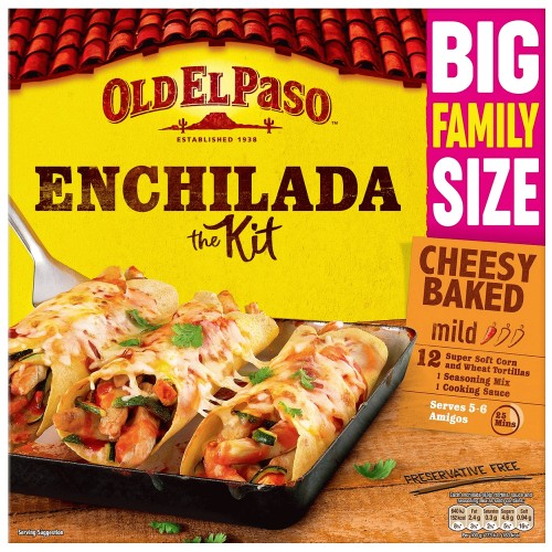 Old El Paso Mexican Family Size Enchilada Kit Cheesy Baked (995g, 750g)