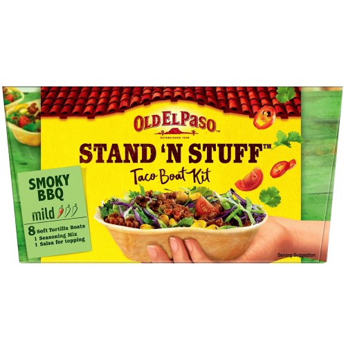 Old El Paso Mexican Stand 'N' Stuff Smoky BBQ Soft Taco Kit with Soft Shells (350g)