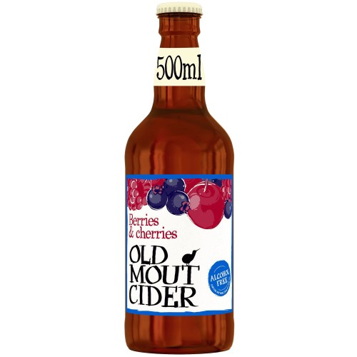 Old Mout Cider Berries & Cherries 0.0% Alcohol Free Bottle (500ml)